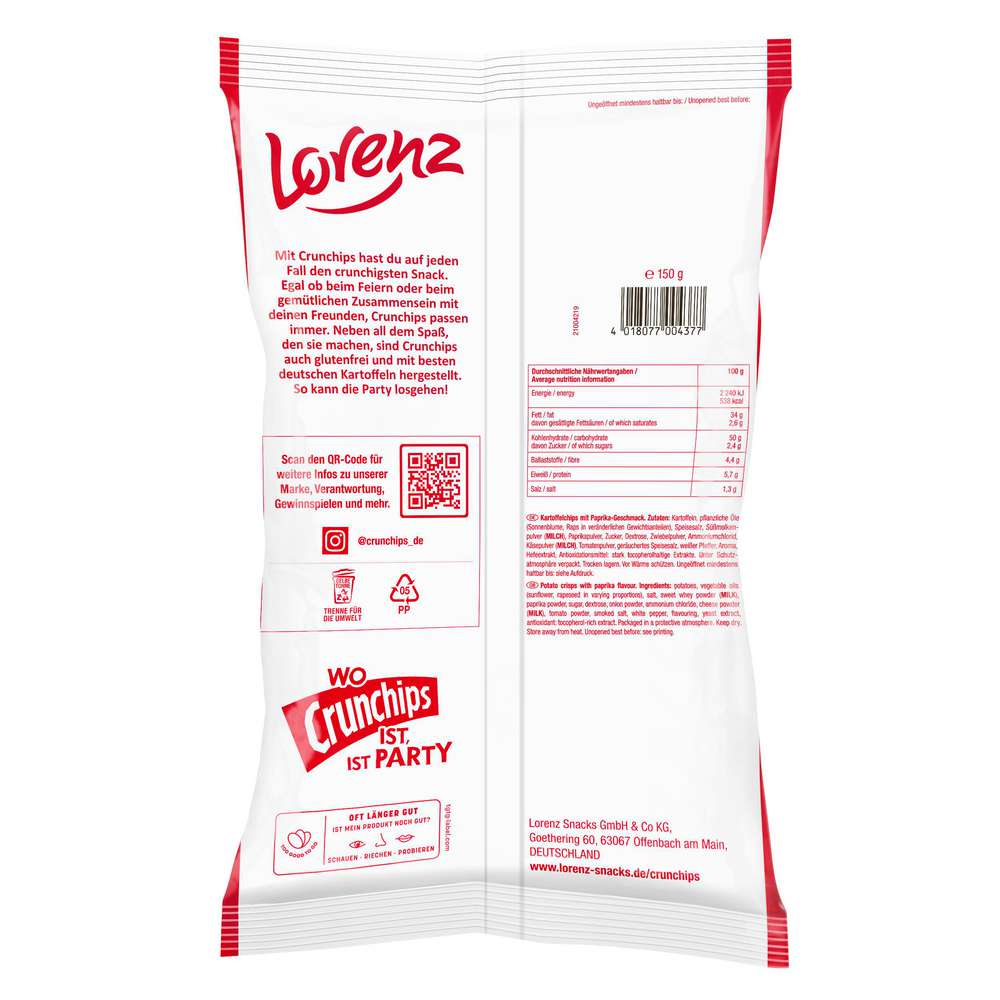 Produktabbildung Lorenz Crunchips Paprika