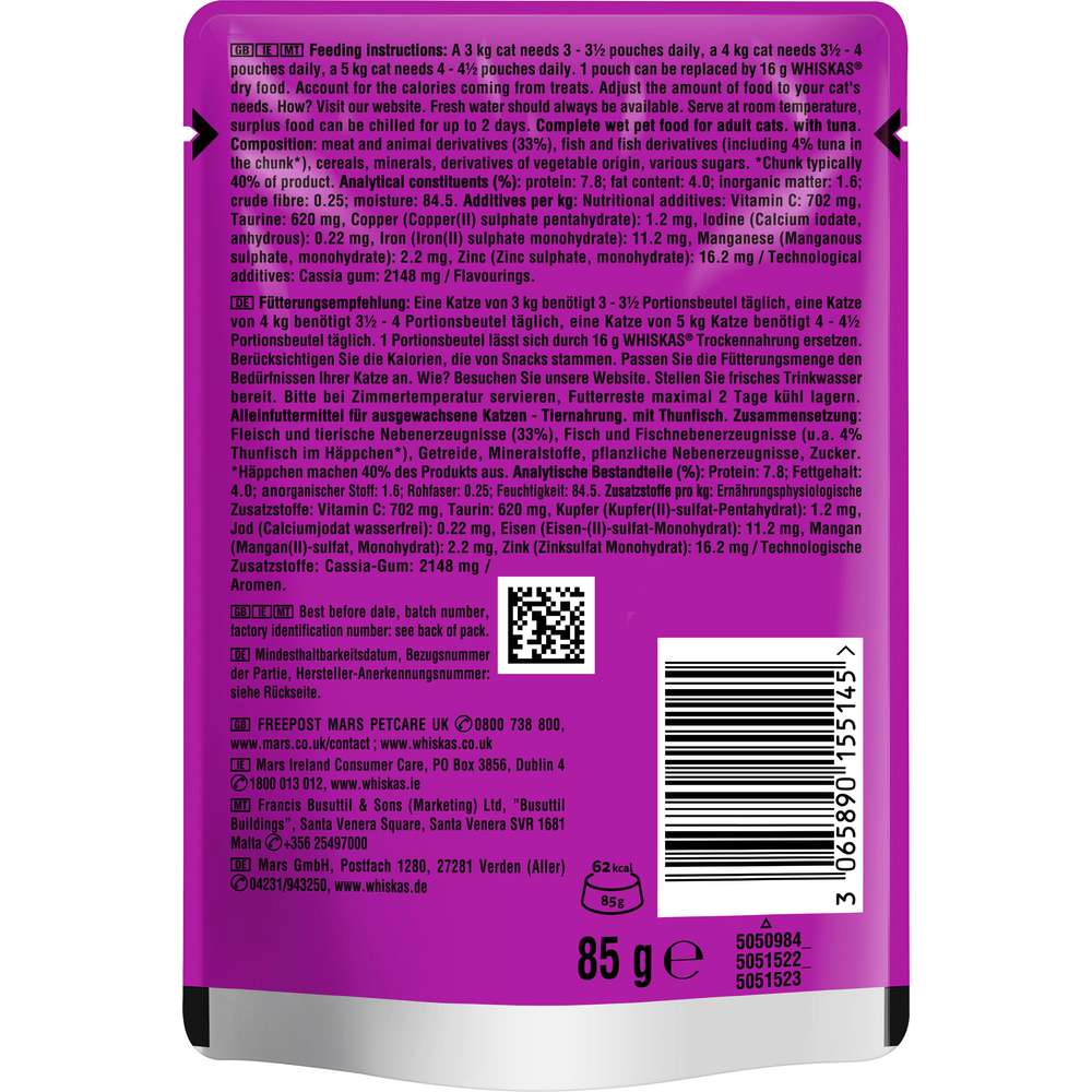 Produktabbildung Whiskas Katzen-Nassfutter, Thunfisch