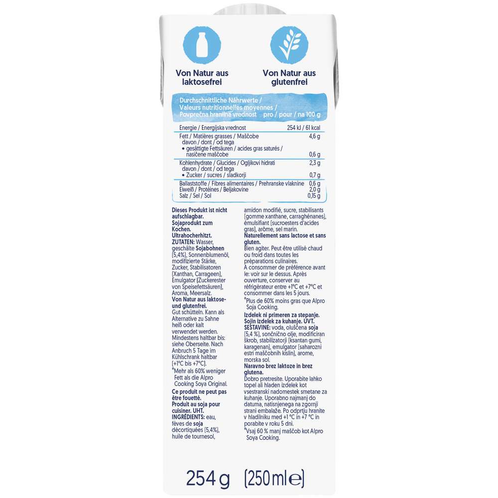 Produktabbildung Alpro Soja‐Kochcrème, Cuisine Light