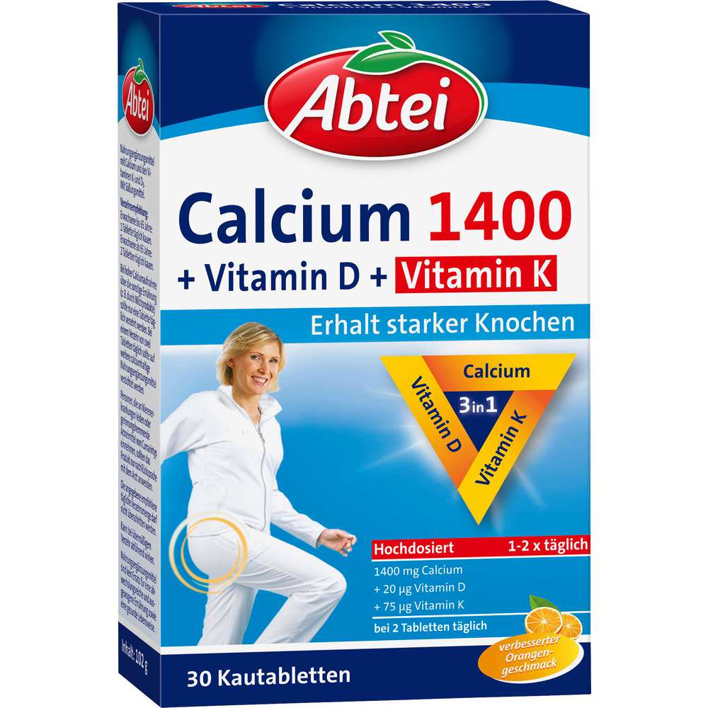 Produktabbildung Abtei Calcium 1400 mg + Vitamin D + Vitamin K