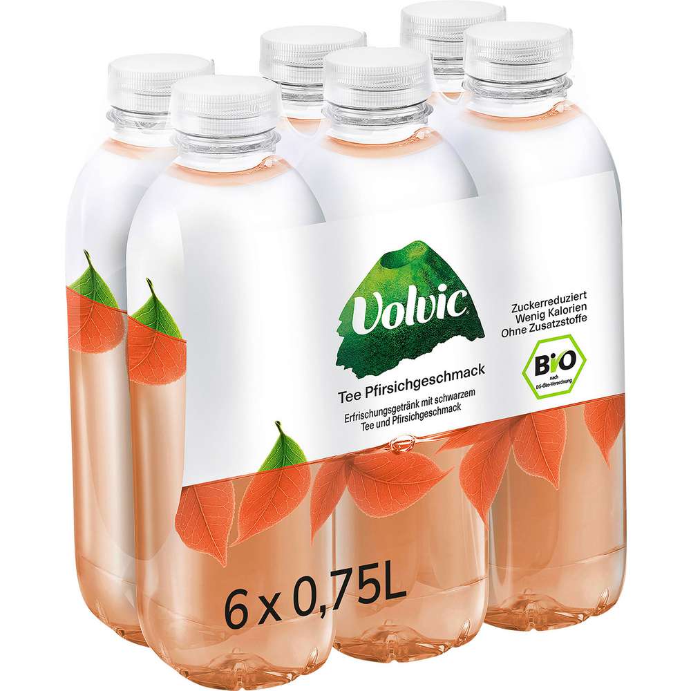 Produktabbildung Volvic Bio Eistee, Pfirsich (6x 0,750 Liter)