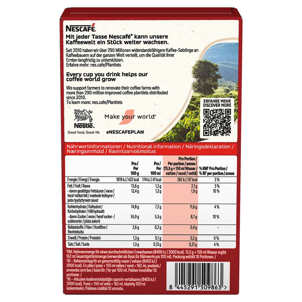 Produktabbildung Nescafe Instant-Kaffee Sticks 3in1