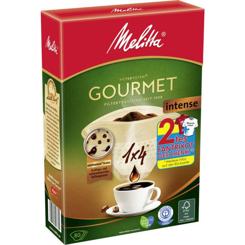 Produktabbildung Melitta Kaffee Filtertüten 1x4 Gourmet Intense