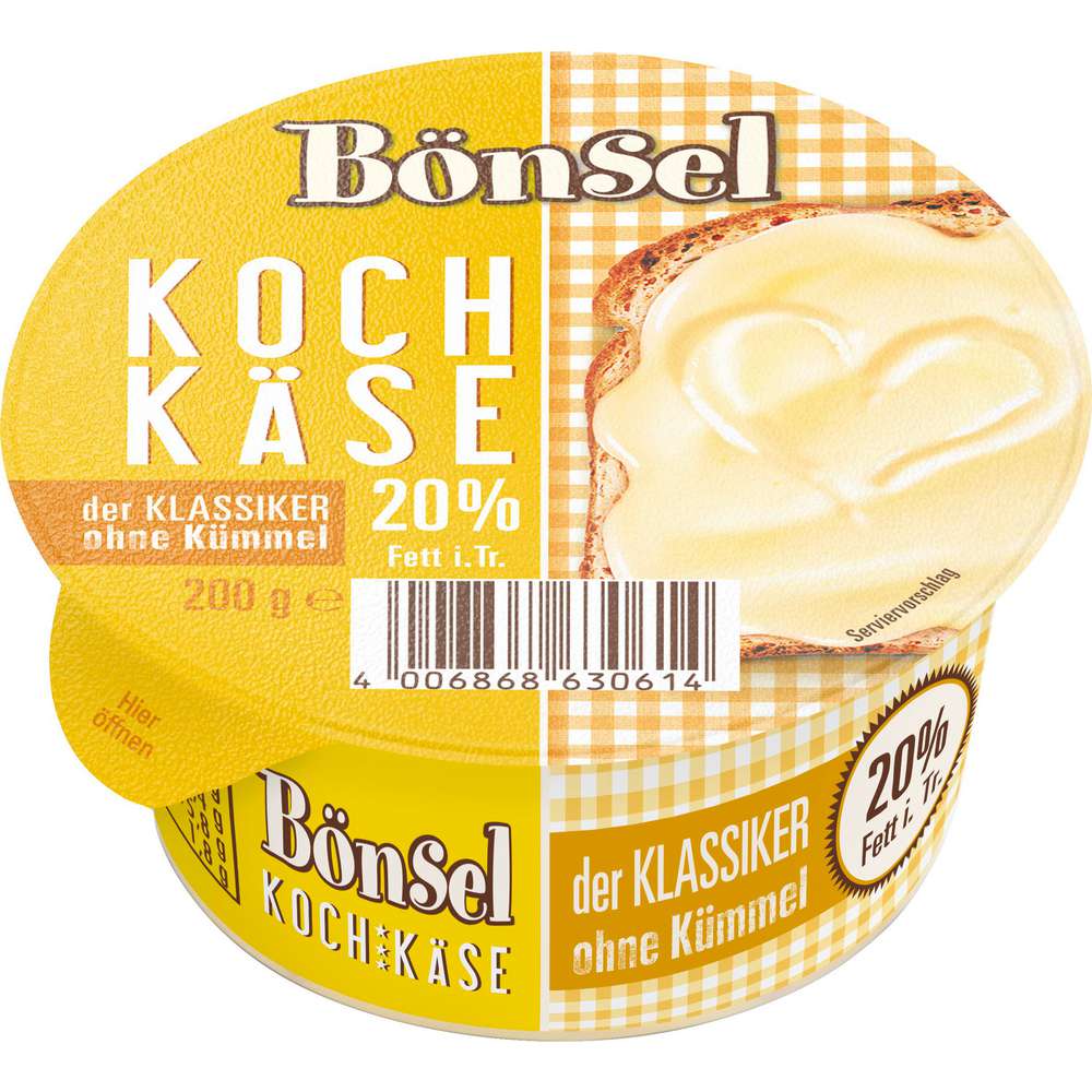 Produktabbildung Bönsel Kochkäse ohne Kümmel, 20% Fett i. Tr.