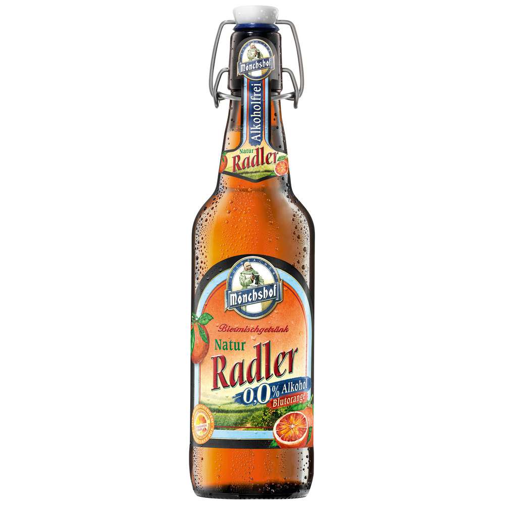Produktabbildung Mönchshof Biermischgetränk Natur Radler Blutorange 0,0%