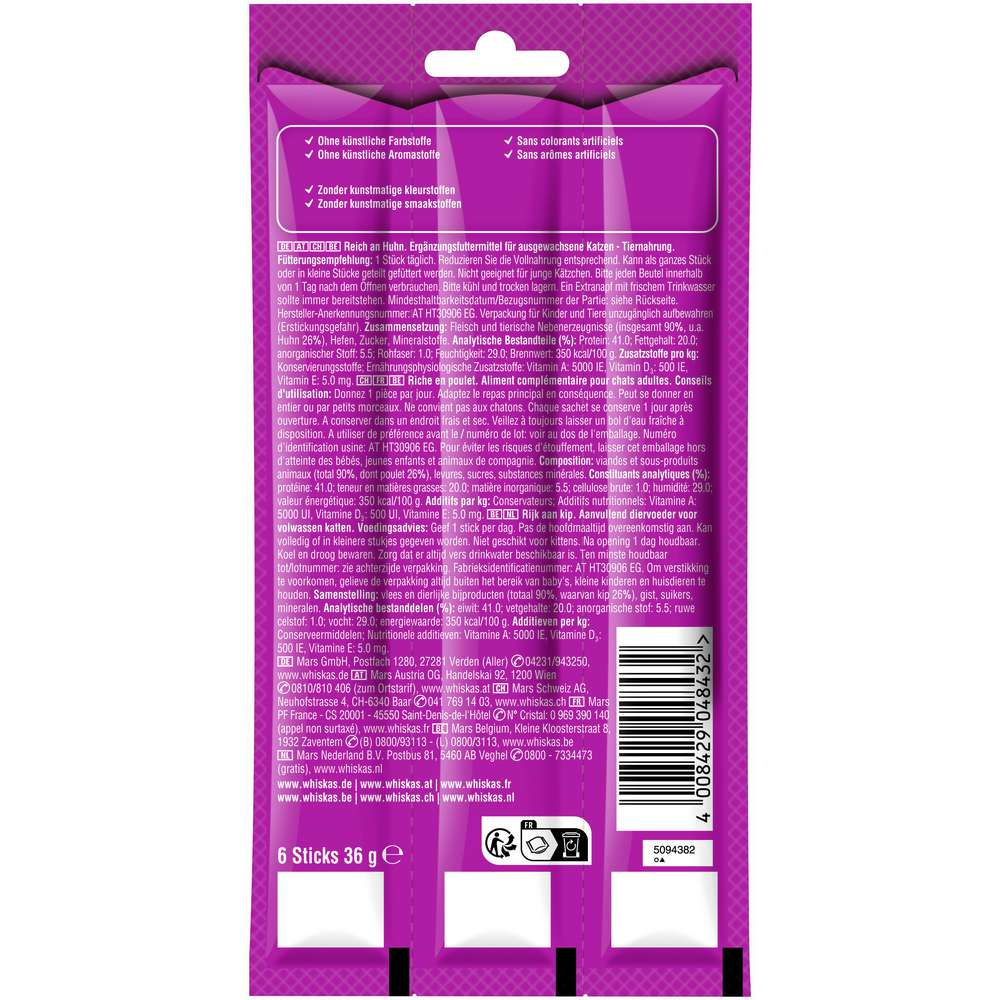 Produktabbildung Whiskas Katzen-Snack Sticks, Huhn