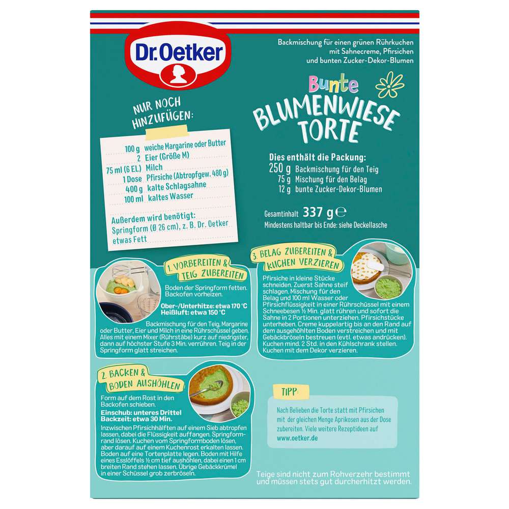 Produktabbildung Dr. Oetker Backmischung Bunte Blumenwiese-Torte
