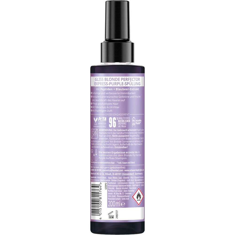 Produktabbildung Schwarzkopf Gliss Kur Express Spülung, Blone Perfector