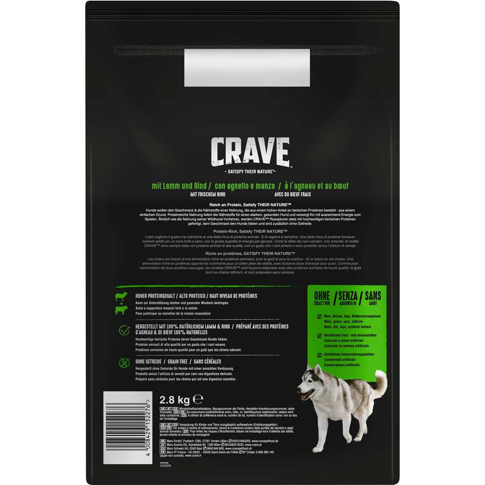 Produktabbildung Crave Hunde-Trockenfutter, Lamm/ Rind