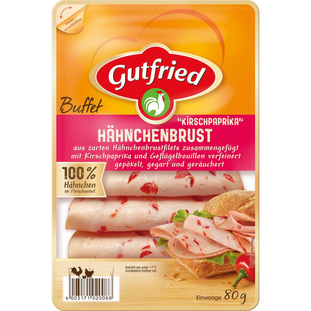 Produktabbildung Gutfried Hähnchenbrust, Kirschpaprika