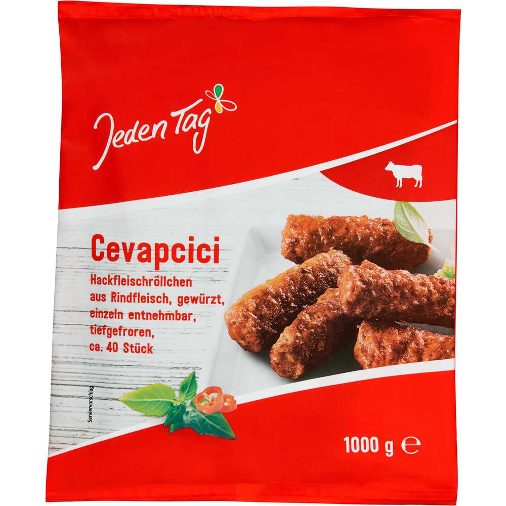 Produktabbildung Jeden Tag Cevapcici vom Rind, tiefgekühlt