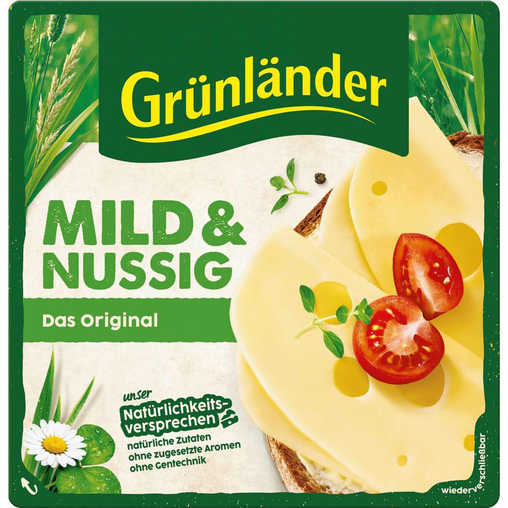 Produktabbildung Grünländer Käsescheiben mild/nussig