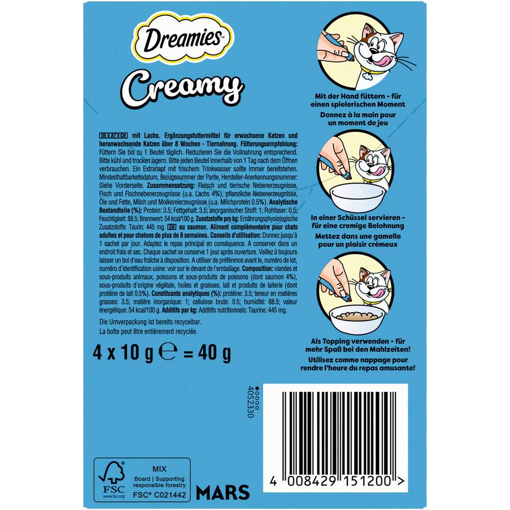 Produktabbildung Dreamies Katzen-Snack Creamy mit Lachs