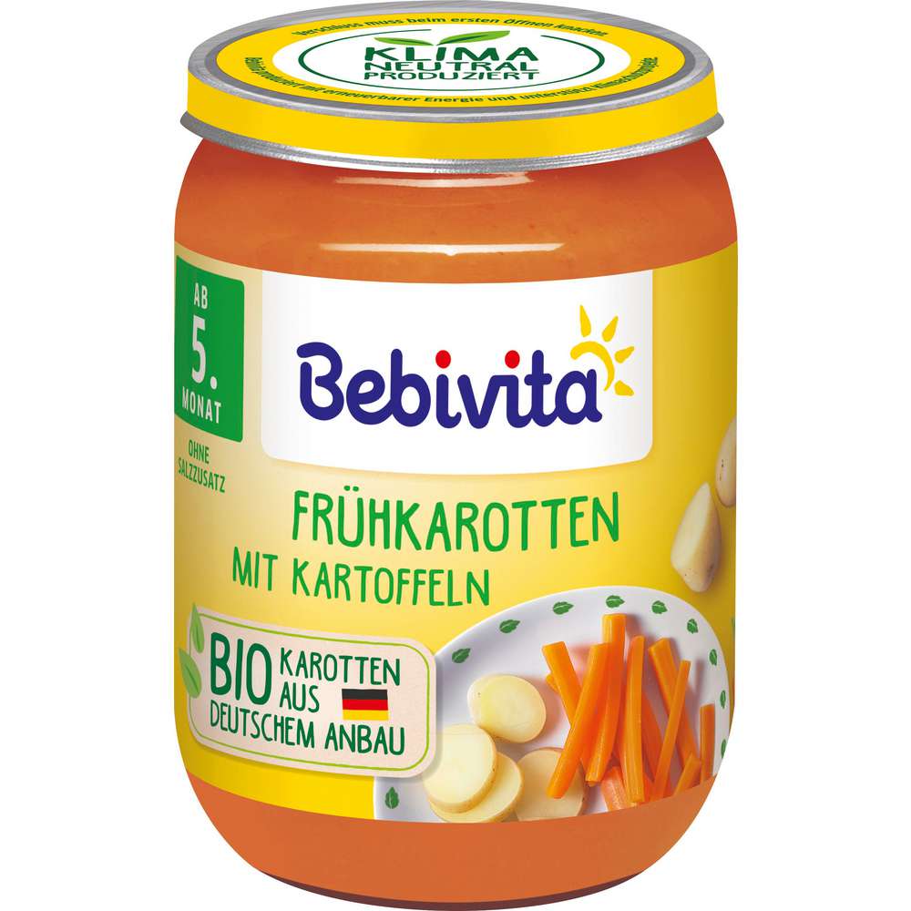 Produktabbildung Bebivita Babynahrung Gemüse, Frühkarotten mit Kartoffeln