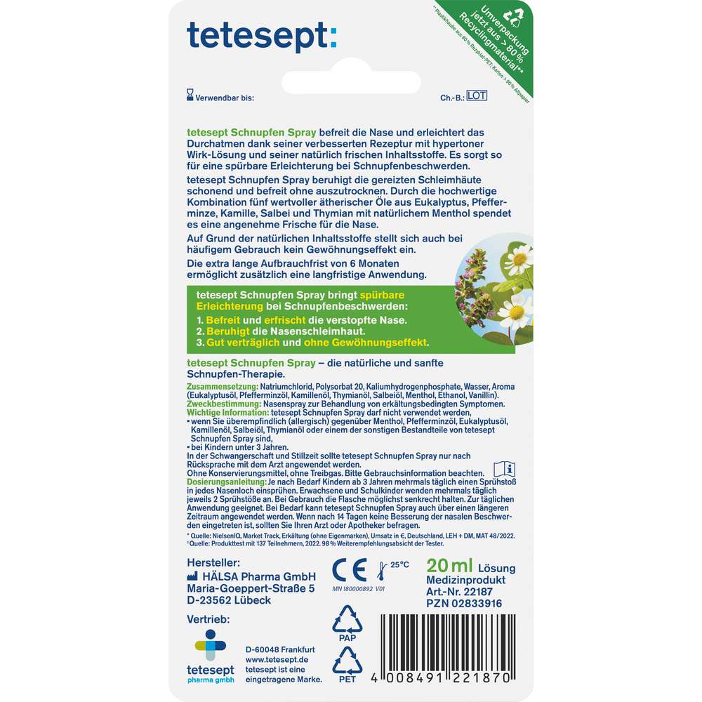 Produktabbildung tetesept Schnupfen Nasenspray