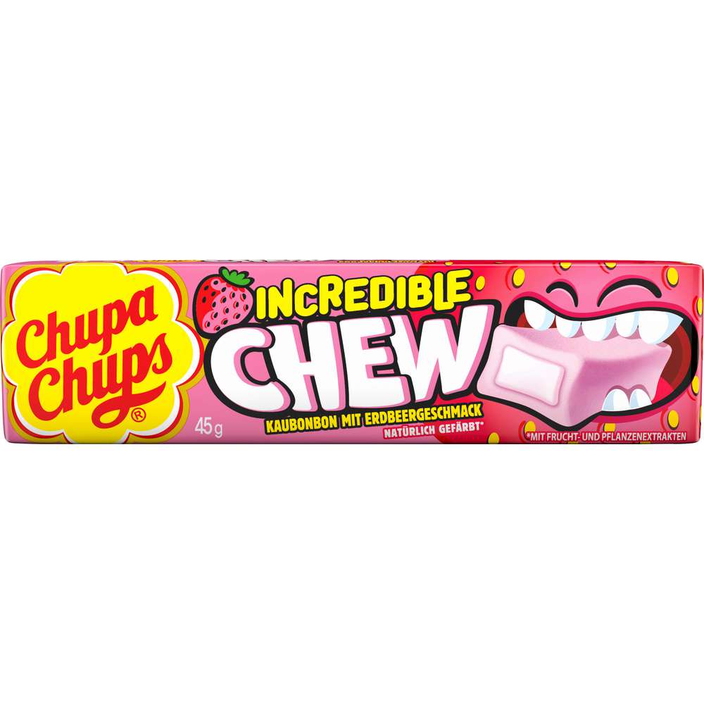 Produktabbildung Chupa Chups Lutscher Incredible Chew, Erdbeere