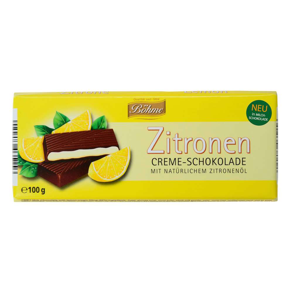 Produktabbildung Böhme Tafelschokolade Creme-Schokolade, Zitrone