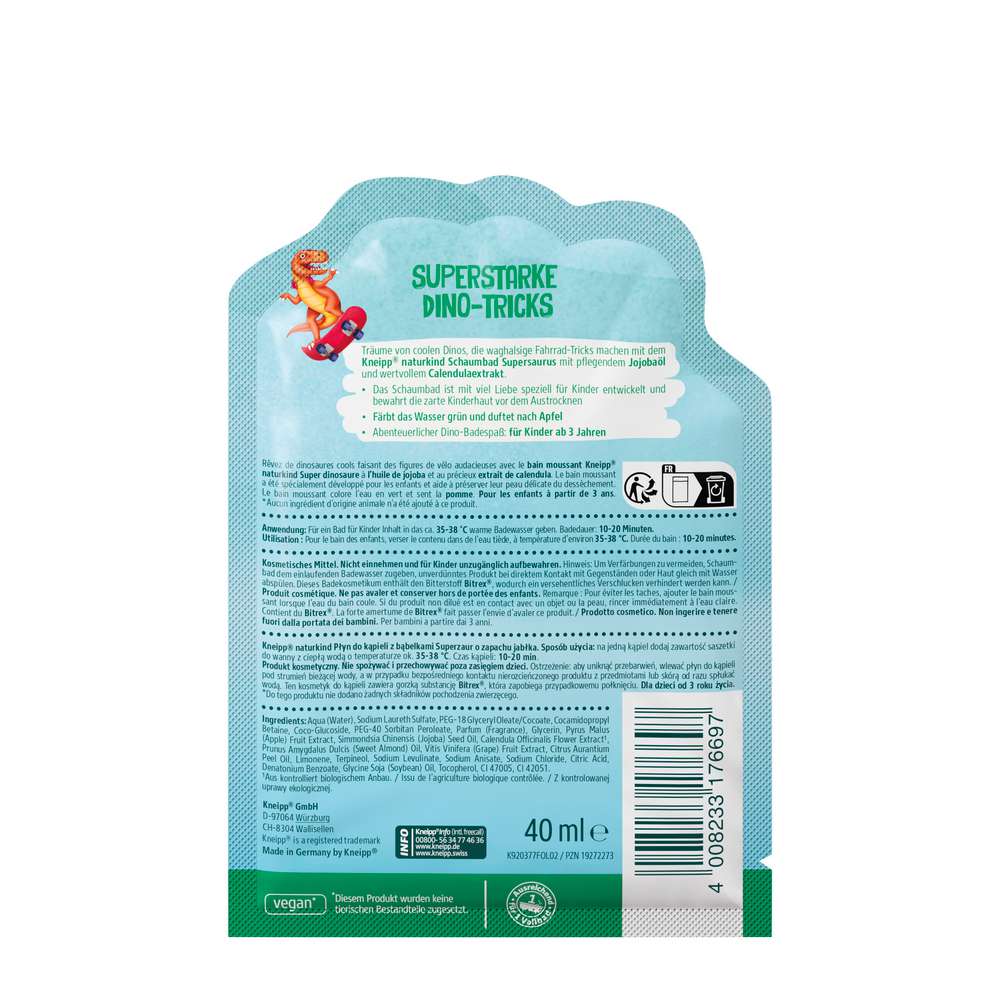 Produktabbildung Kneipp Naturkind Schaumbad, Supersaurus Apfel