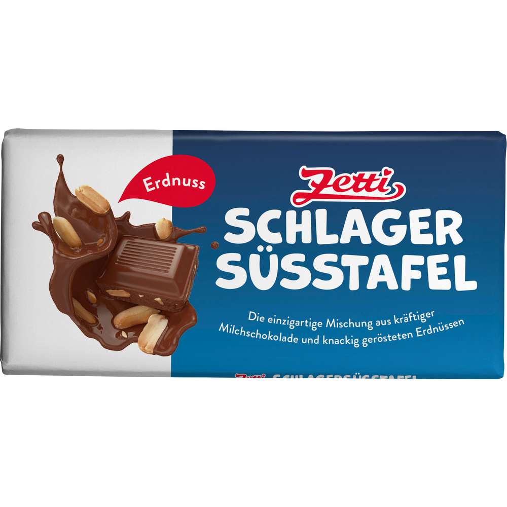 Produktabbildung Zetti Tafelschokolade, Schlagersüßtafel mit Erdnüssen