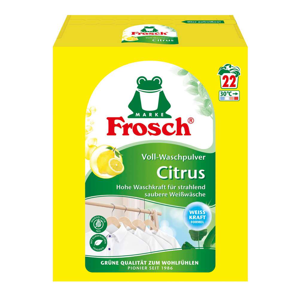 Produktabbildung Frosch Voll-Waschmittel Pulver, Citrus