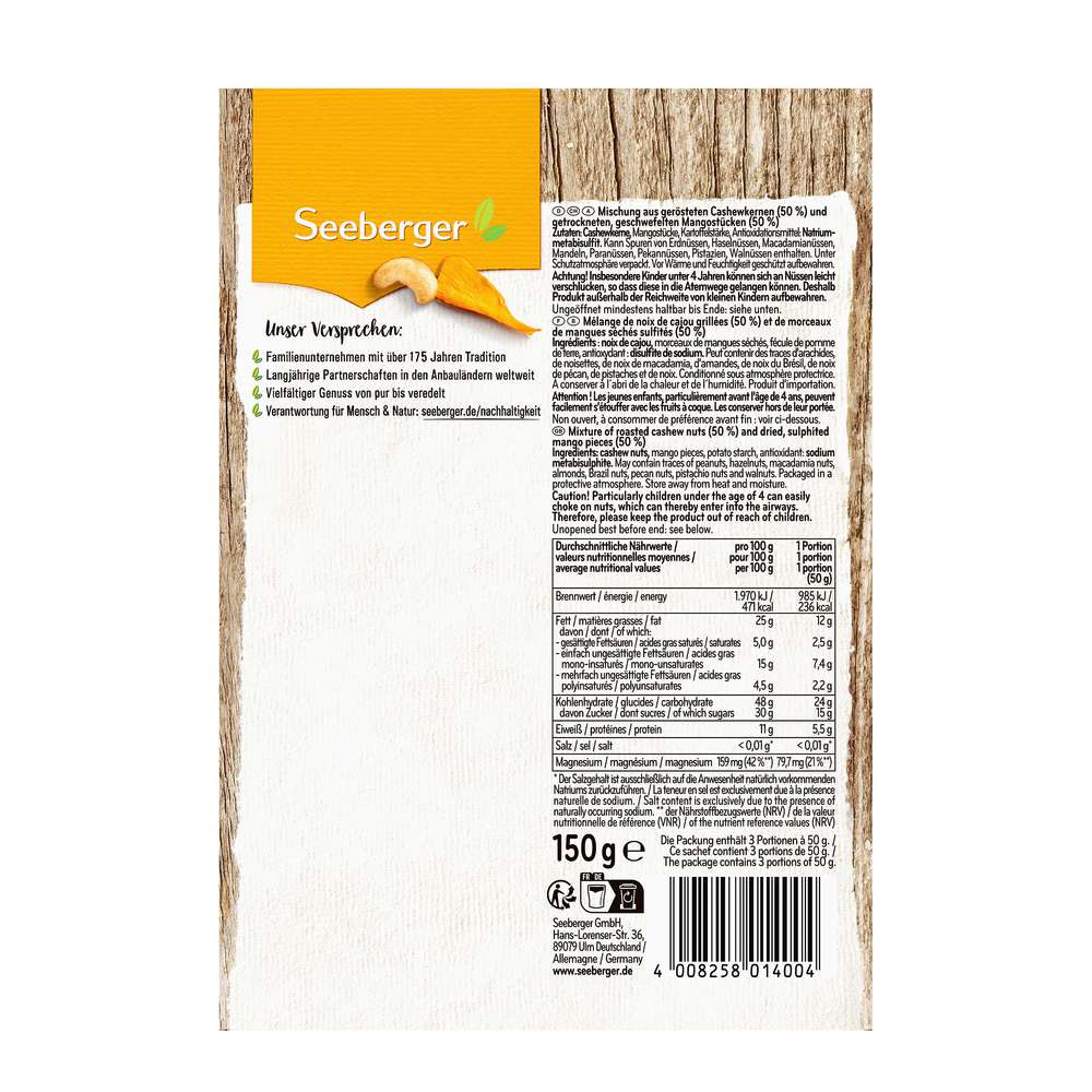 Produktabbildung Seeberger Cashew-Mango Mix