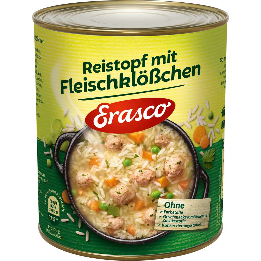 Produktabbildung Erasco Reistopf mit Fleischklößchen