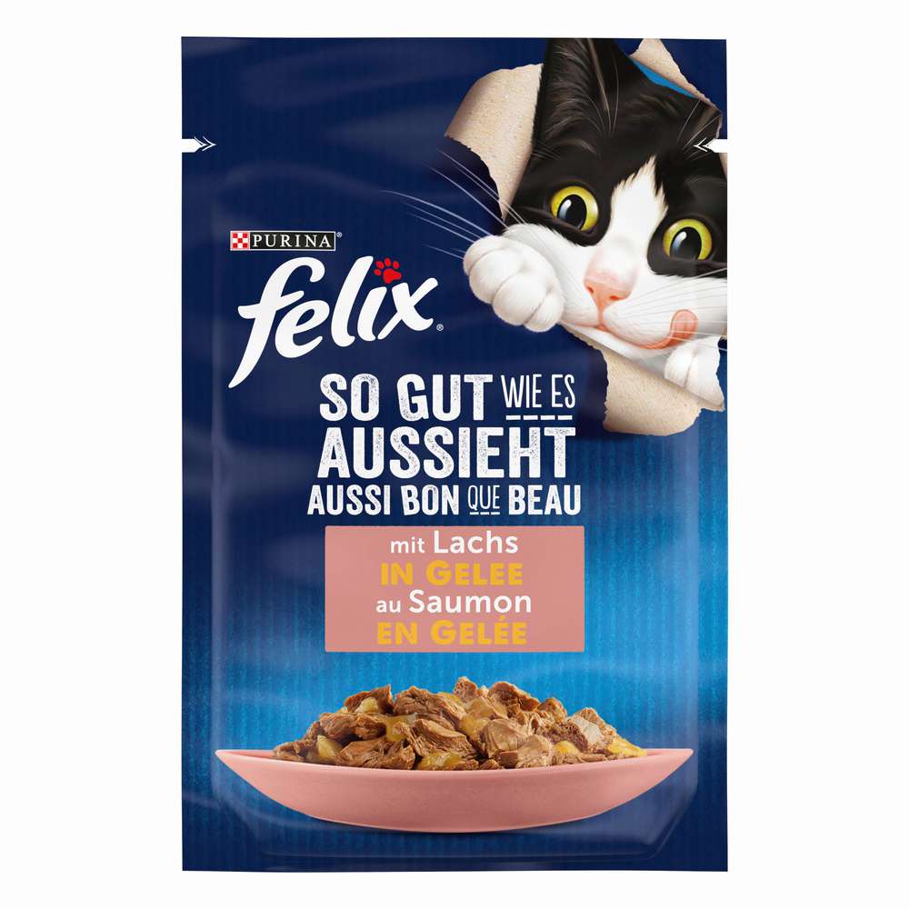 Produktabbildung Purina Katzen-Nassfutter Felix, So gut wie es aussieht Lachs in Gelee