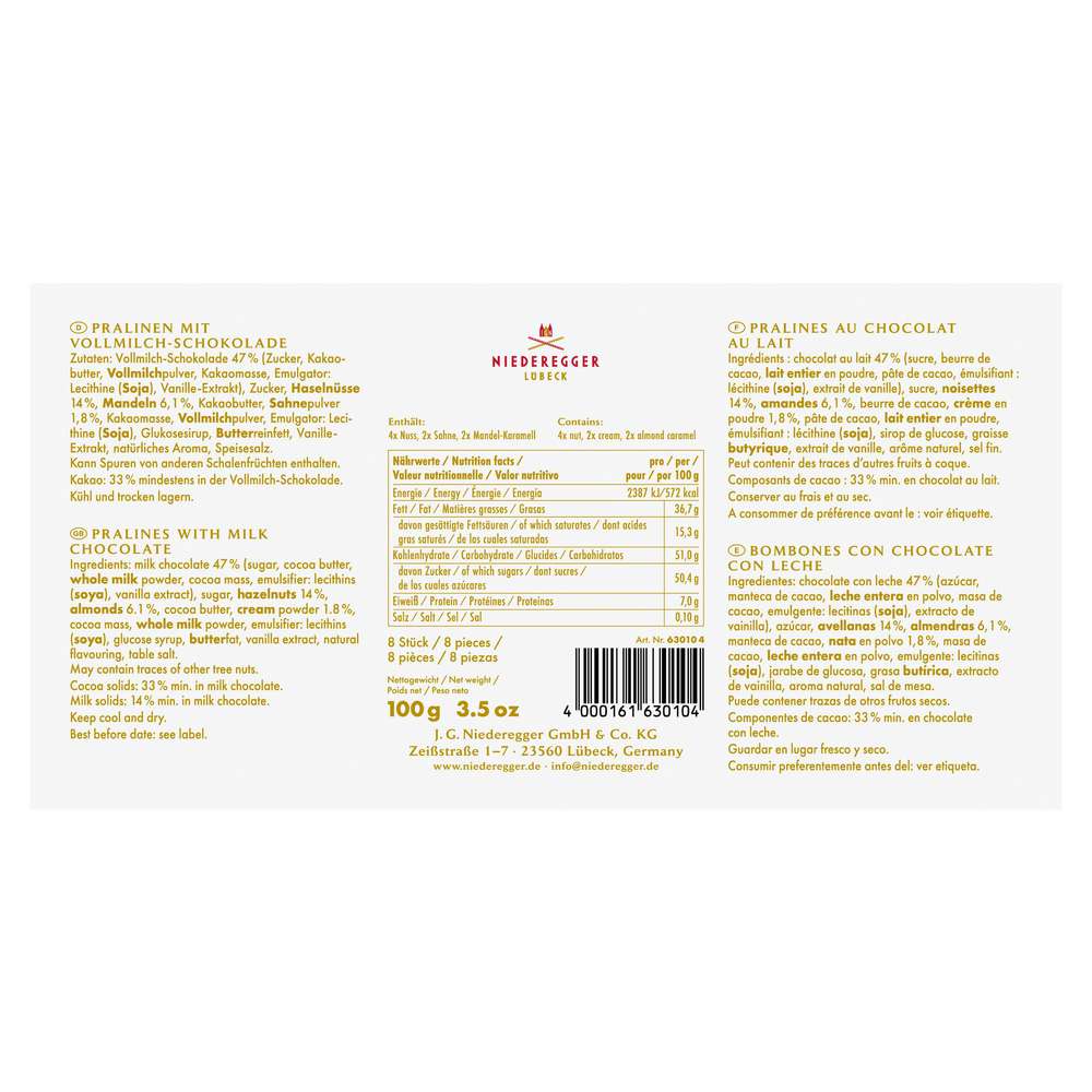 Produktabbildung Niederegger Pralinen Nougat Eier