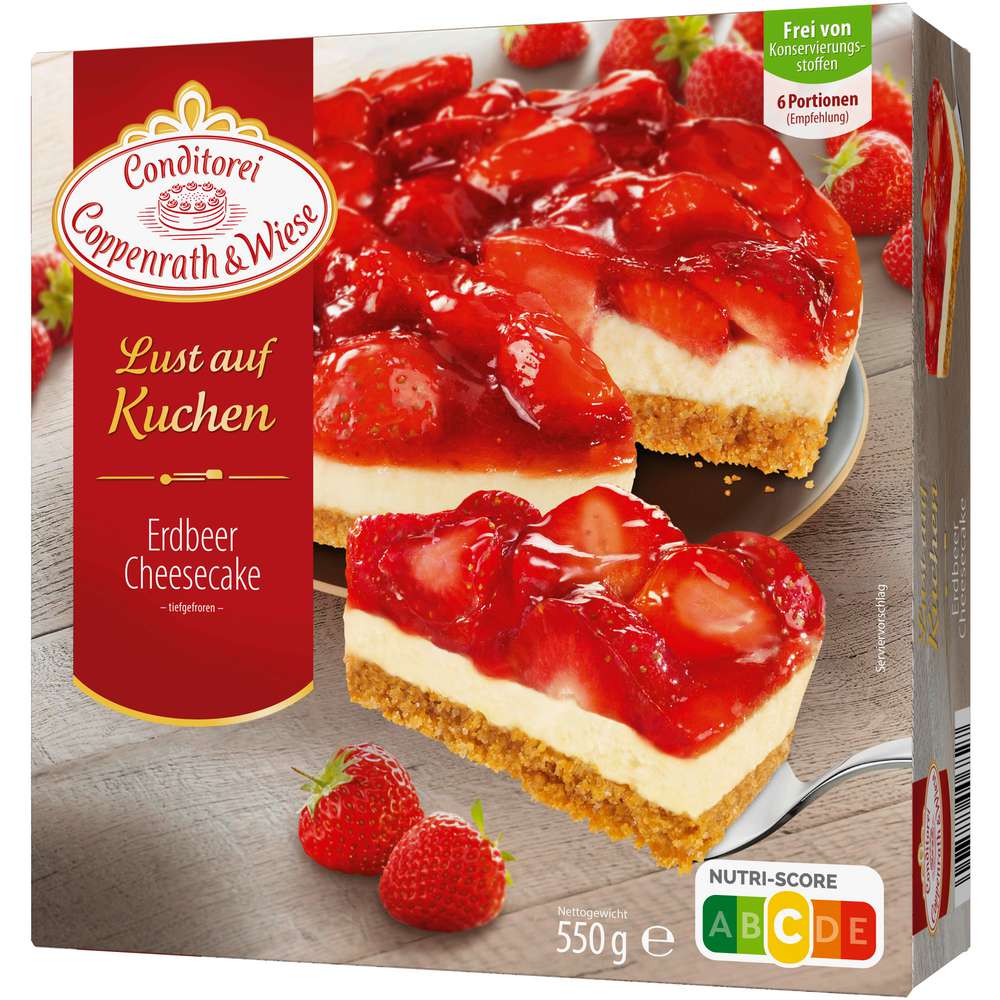Produktabbildung Conditorei Coppenrath & Wiese Erdbeer Frischkäse-Kuchen, tiefgekühlt
