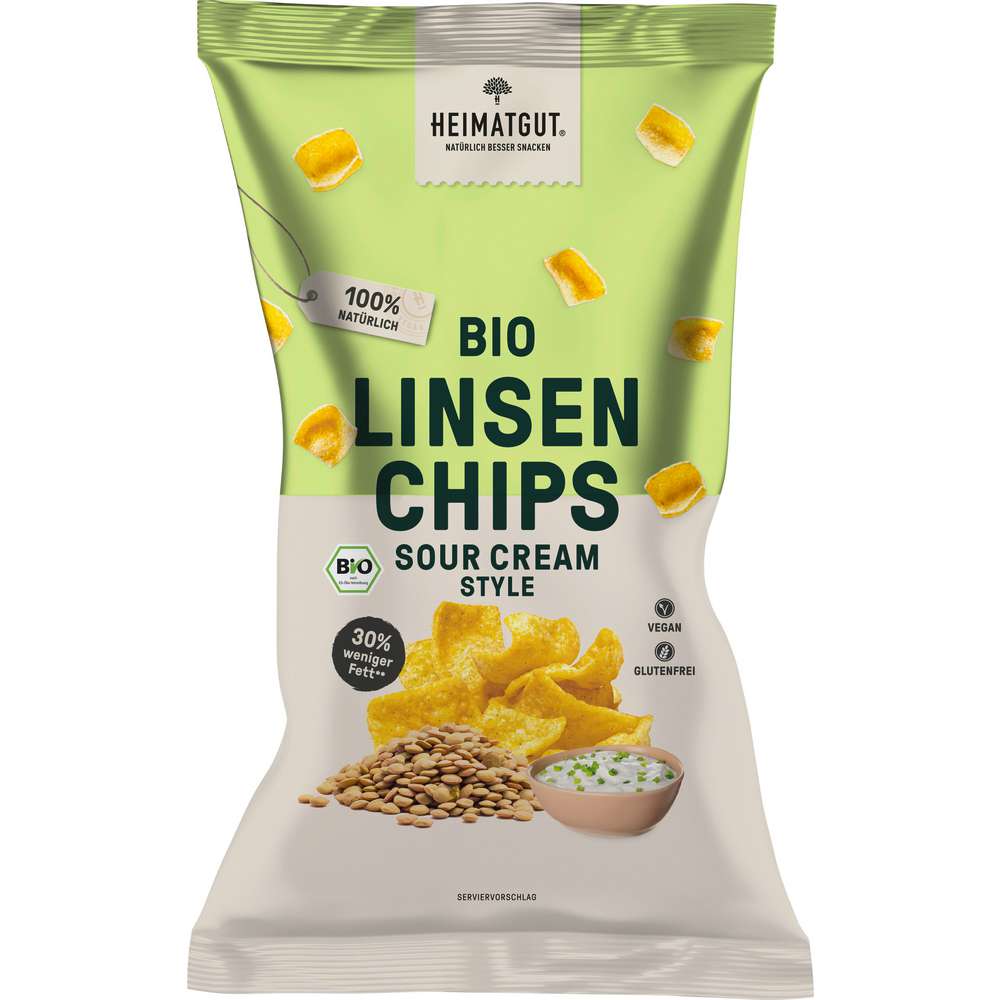 Produktabbildung Heimatgut Bio Linsenchips, Sour Cream Style