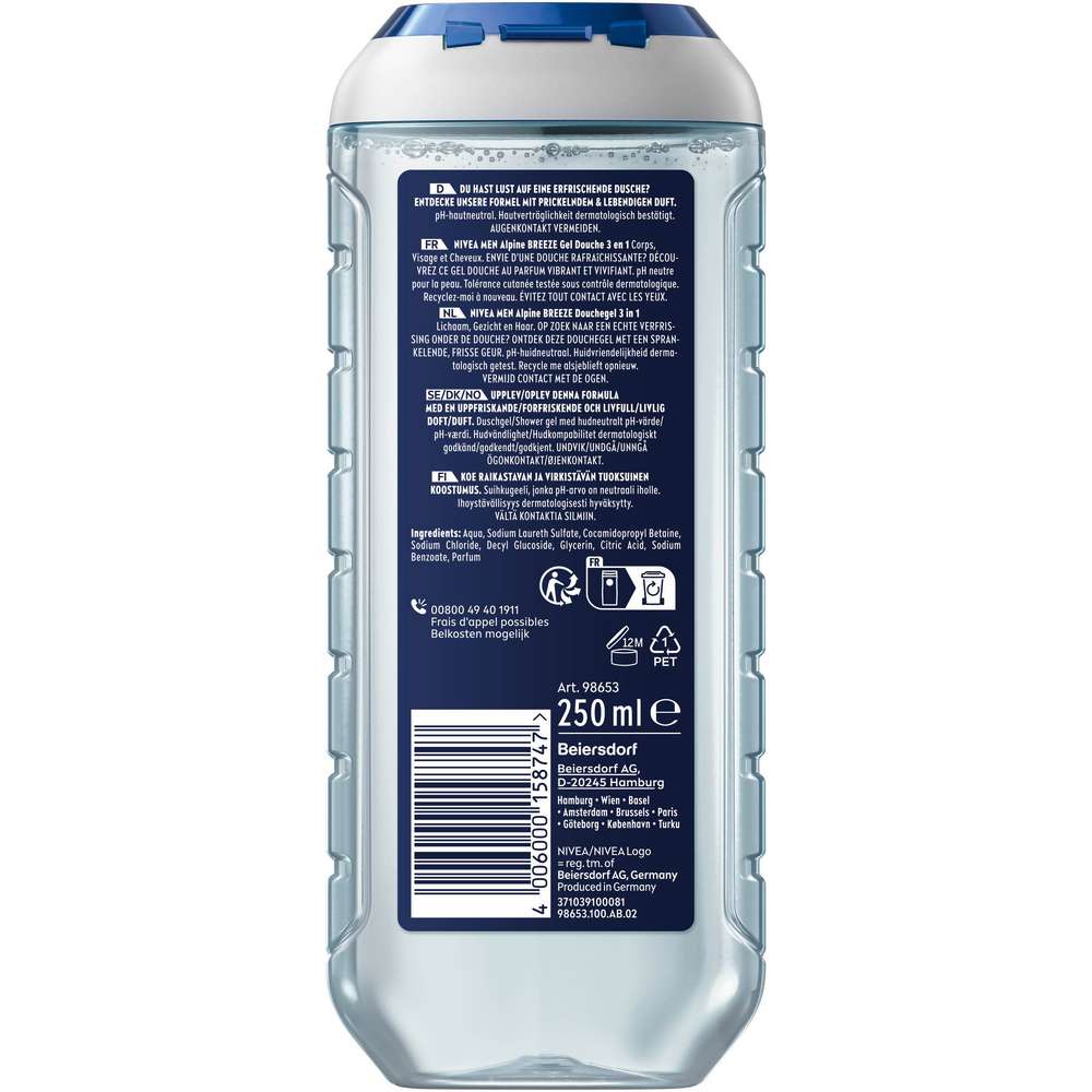 Produktabbildung Nivea Duschgel Men Alpine Breeze 3in1