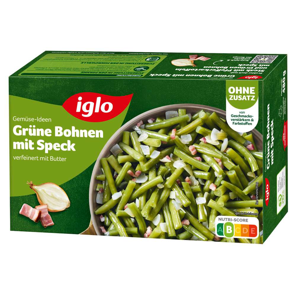 Produktabbildung Iglo Gemüseideen Grüne Bohnen-Speck, tiefgekühlt