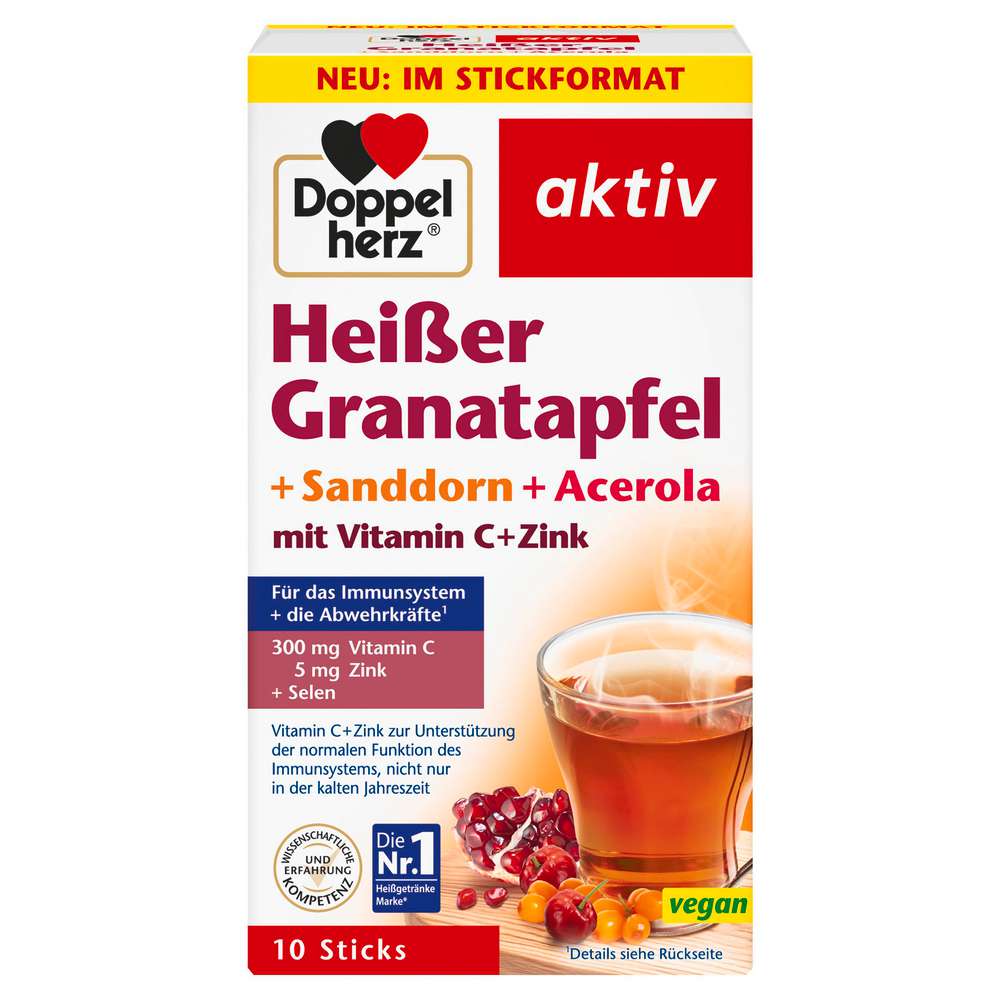 Produktabbildung Doppelherz Heißer Granatapfel, Sticks