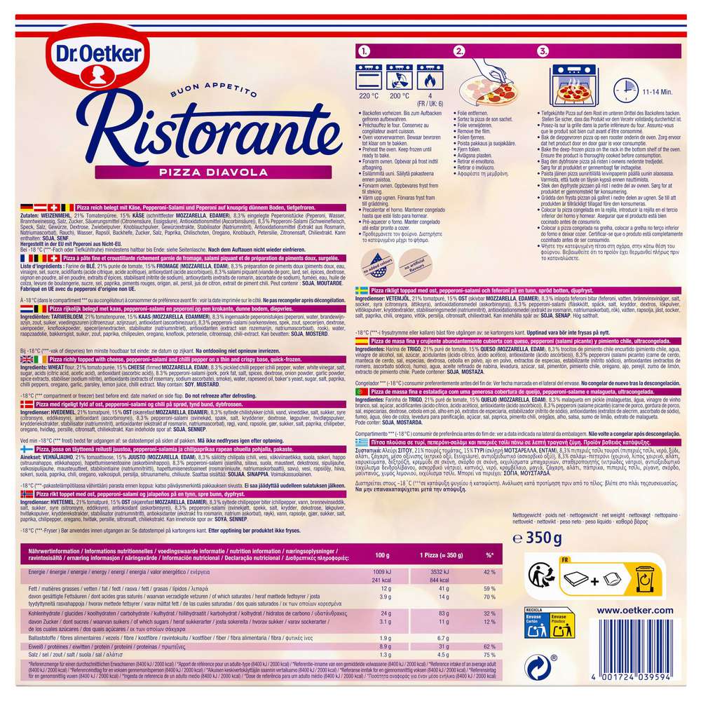 Produktabbildung Dr. Oetker Pizza Ristorante Diavola
