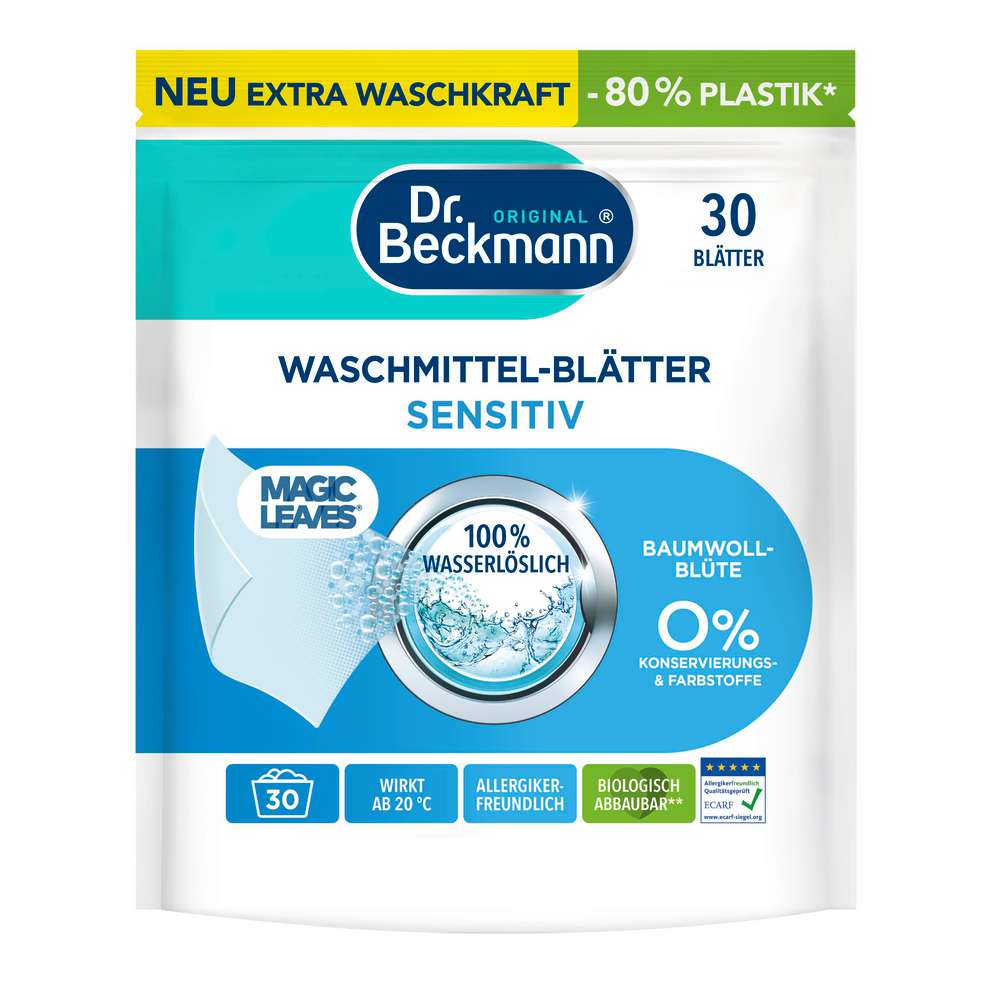 Produktabbildung Dr. Beckmann Waschmittelblätter sensitiv
