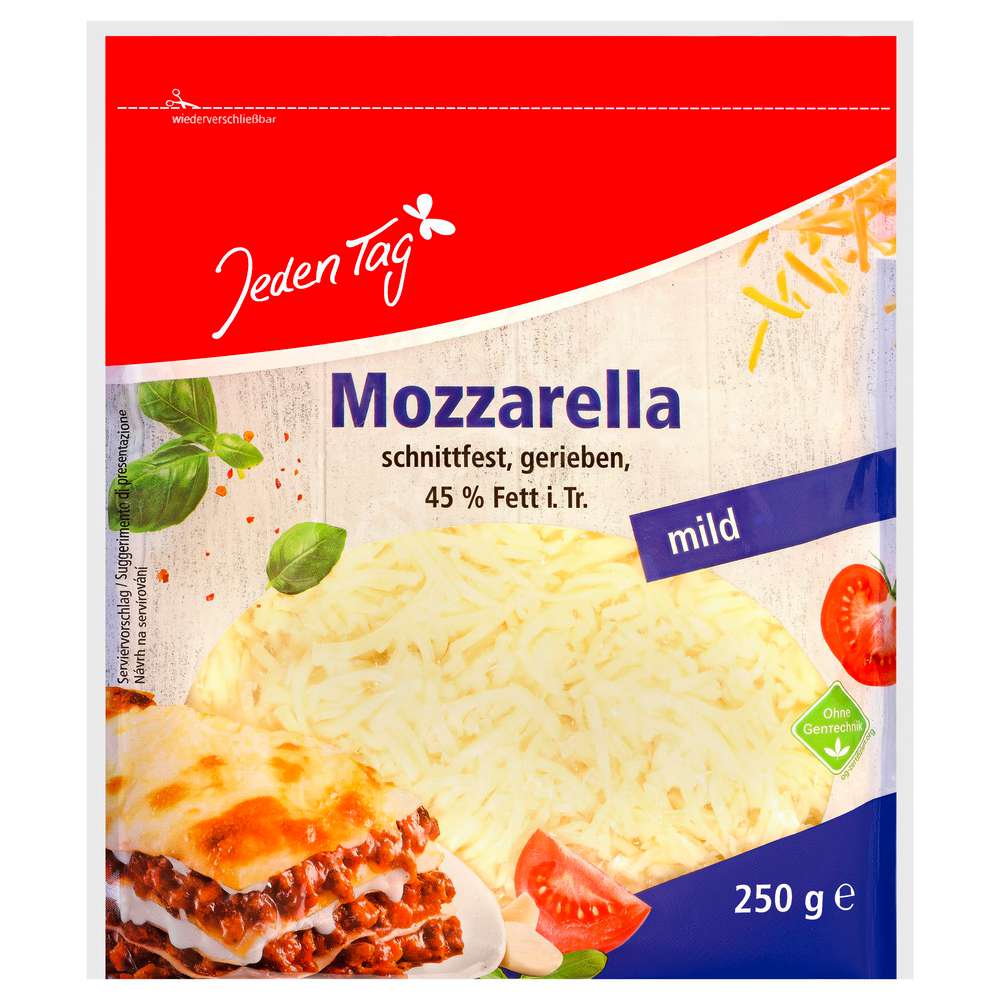Produktabbildung Jeden Tag Mozzarella, gerieben