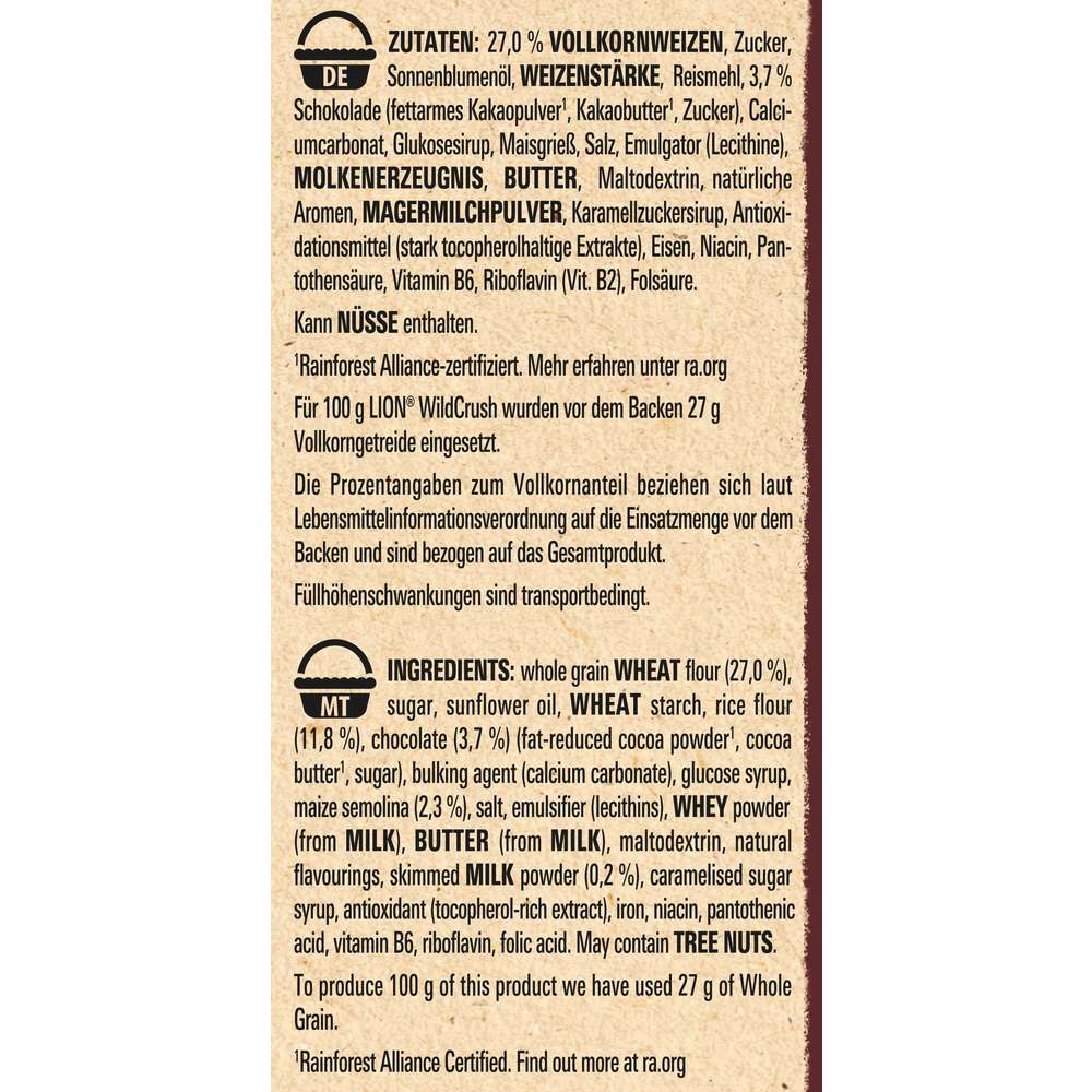 Produktabbildung Lion Cerealien Wild Crush, Schoko & Caramel
