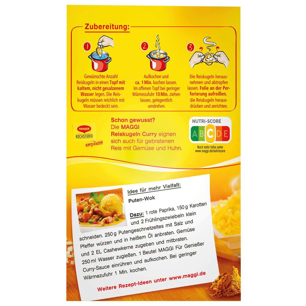 Produktabbildung Maggi Reiskugeln, Curry