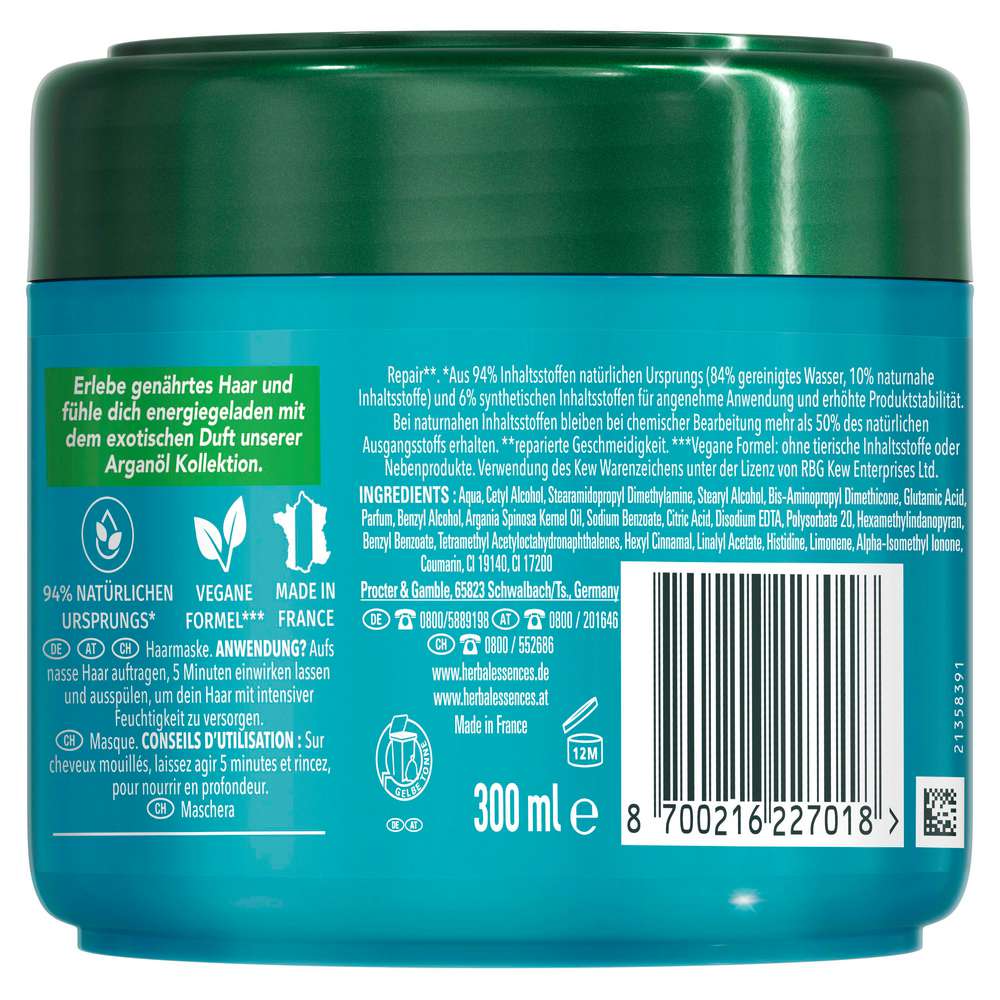 Produktabbildung Herbal Essences Haarmaske Repair, Arganöl