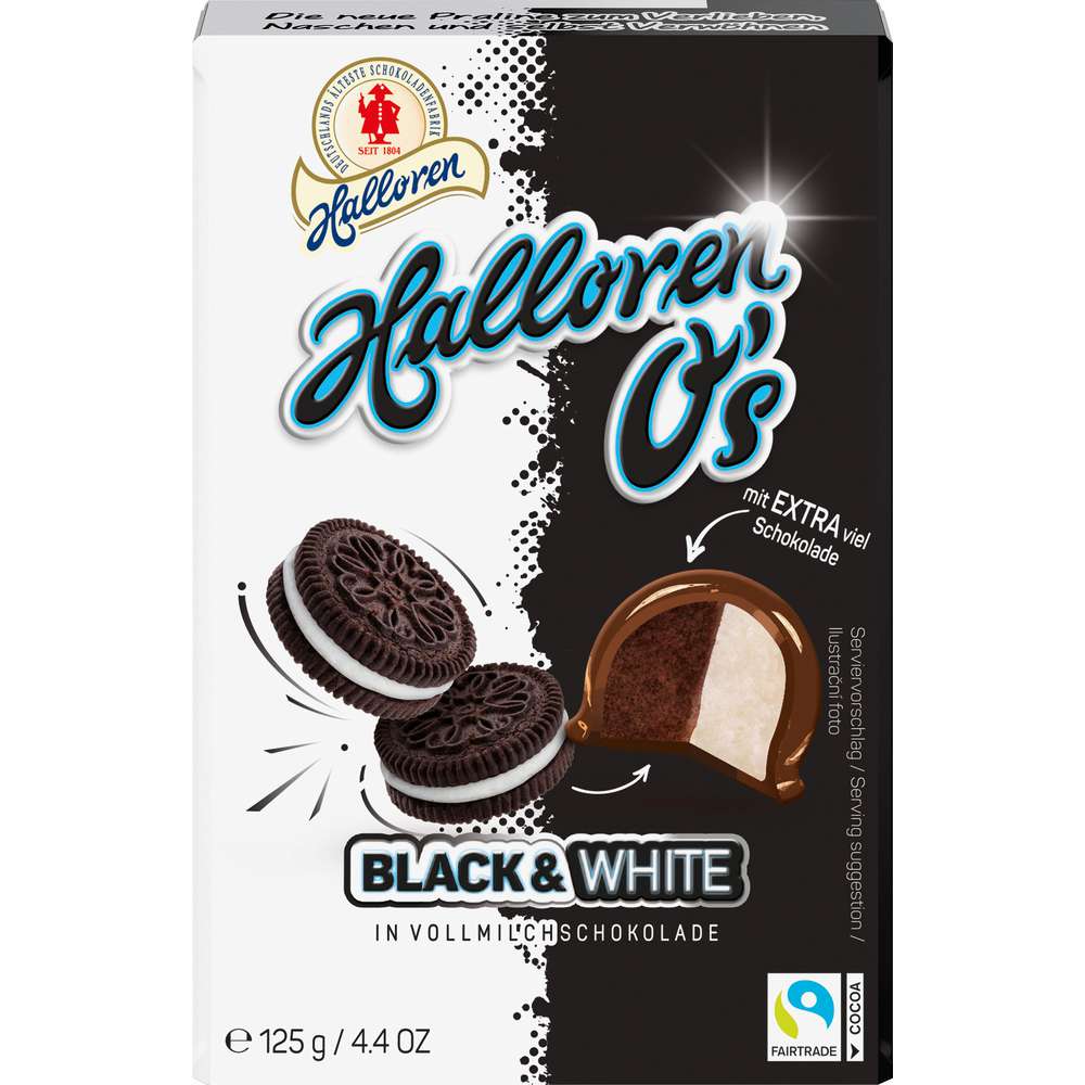 Produktabbildung Halloren Pralinen, O's Black & White
