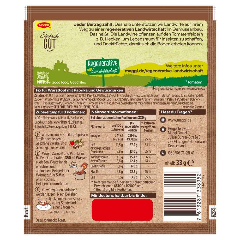 Produktabbildung Maggi Gewürzmischung Fix, Soljanka 100 % natürliche Zutaten