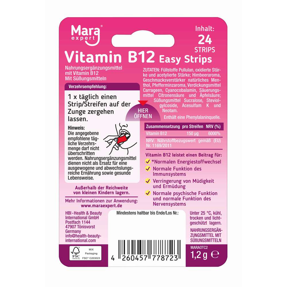 Produktabbildung Mara expert Easy Strips Vitamin B12