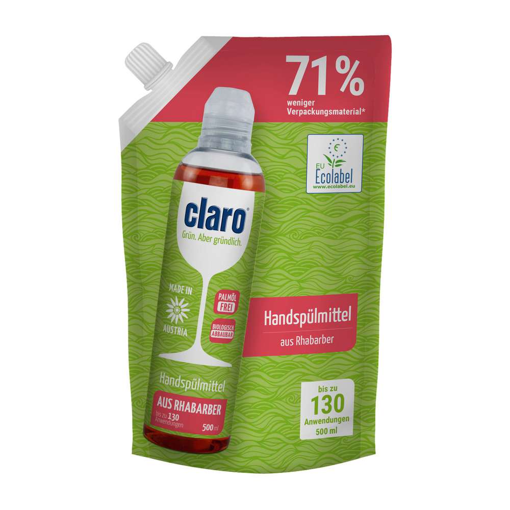 Produktabbildung claro Geschirrspülmittel Nachfüller, Rhabarber