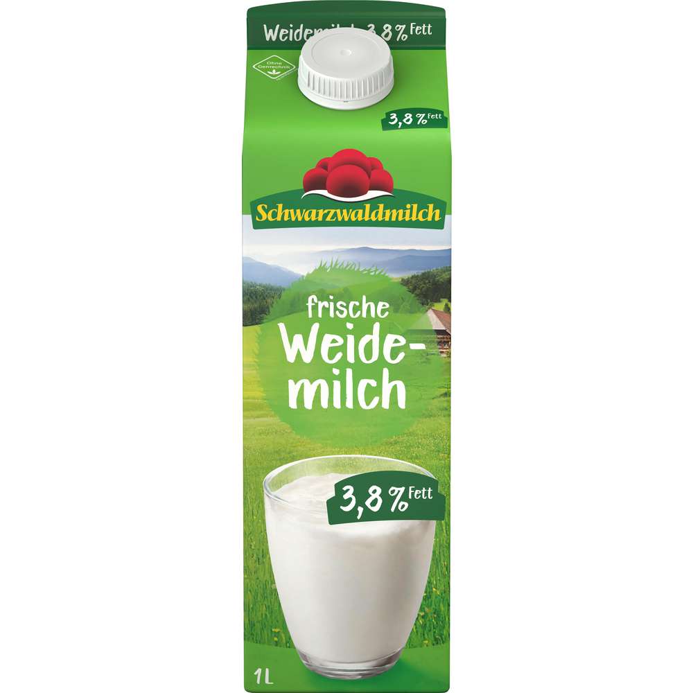 Produktabbildung Schwarzwaldmilch Frische Weidemilch, 3,8% Fett, länger haltbar