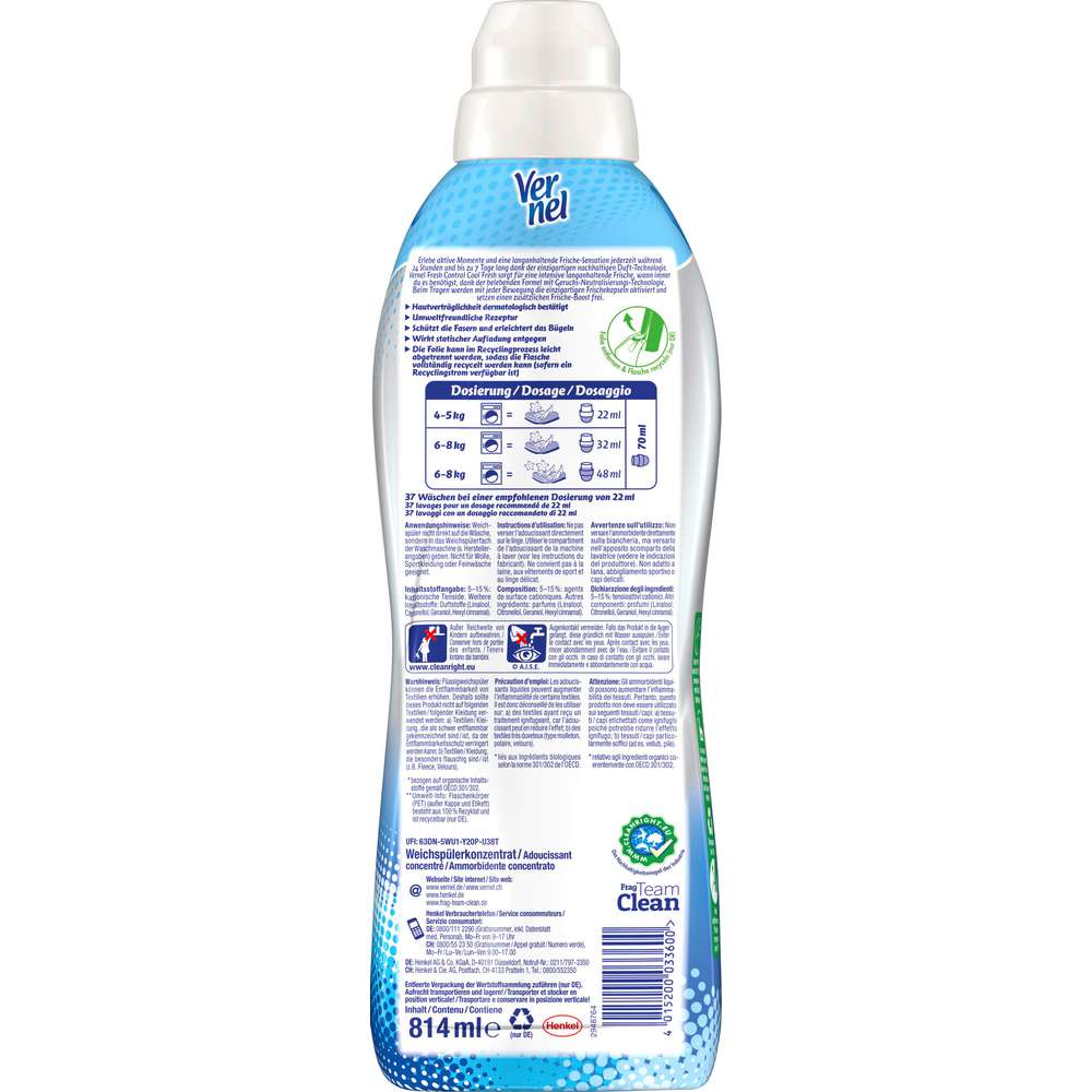 Produktabbildung Vernel Weichspüler Fresh Control, Cool Fresh