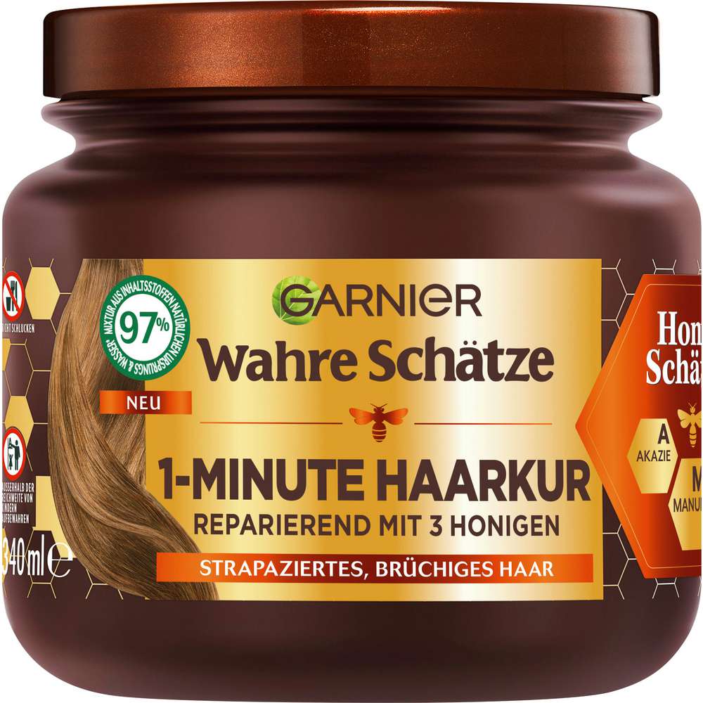 Produktabbildung Garnier Haarkur Wahre Schätze Honig, für strapaziertes, brüchiges Haar