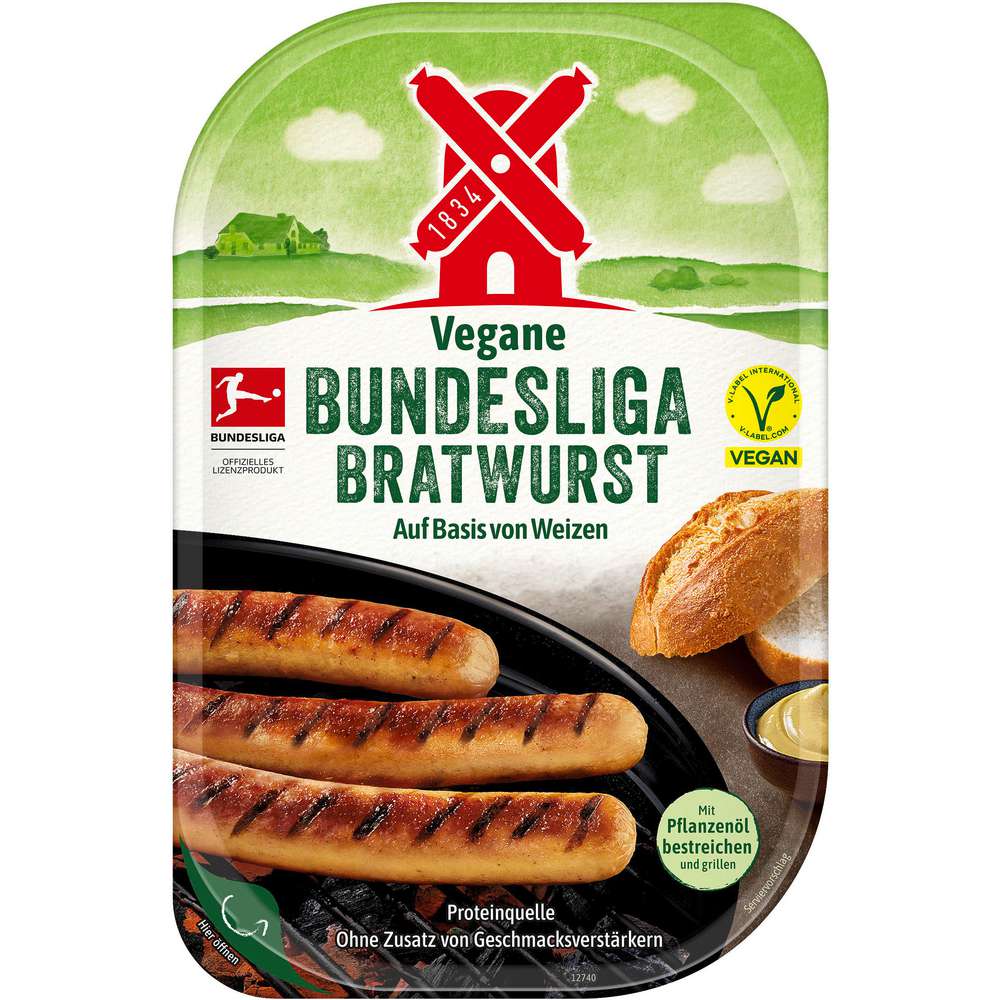 Produktabbildung Rügenwalder Mühle Vegane Mühlen Bratwurst, auf Basis von Weizen