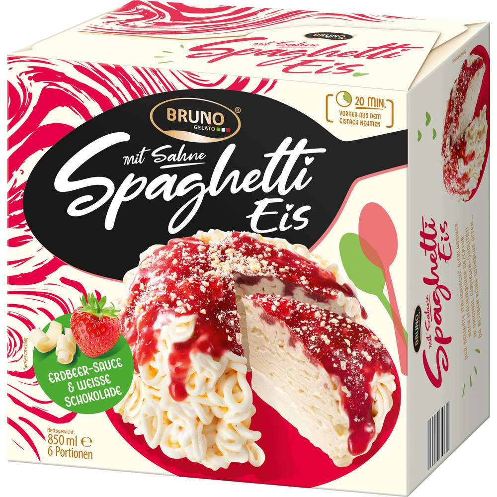 Produktabbildung Bruno Gelato Eistorte Spaghetti-Eis mit Sahne