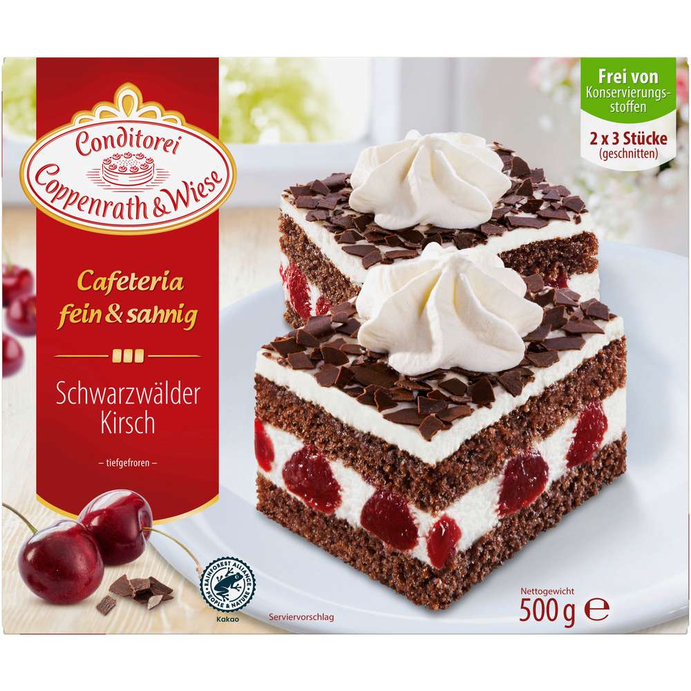 Produktabbildung Conditorei Coppenrath & Wiese Fein&Sahnig Kuchenschnitten, Schwarzwälder Kirsch, tiefgekühlt