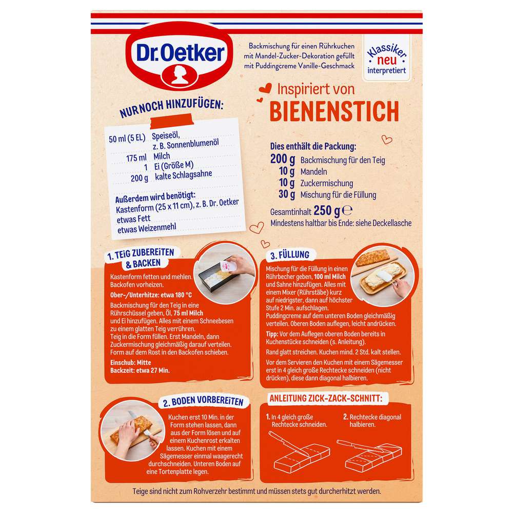 Produktabbildung Dr. Oetker Backmischung Bienenstich